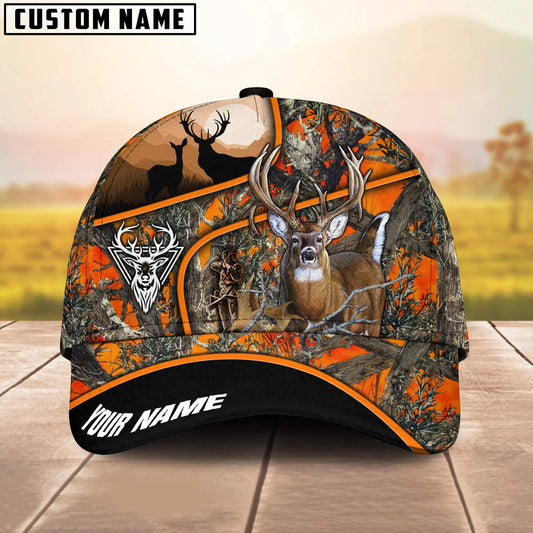 Maxcorners Deer Hunting in Forest Multicolor Option Personalized 3D Cap