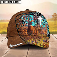 Maxcorners Deer Hunting Cross Leather Pattern Multicolor Option Personalized 3D Cap