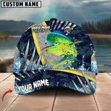 Maxcorners Mahi-Mahi Fishing Cod Water Blue Customized Name 3D Cap