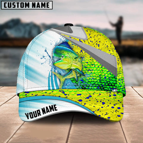 Maxcorners Mahi-Mahi Fishing Blue Water Fish Skin Customized Name 3D Cap