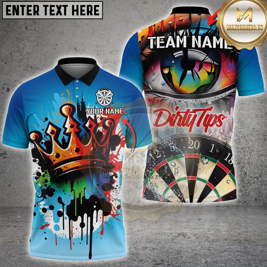 Maxcorners Dart Graffiti Crown Dirty Tips Design Personalized Name 3D Unisex Shirt
