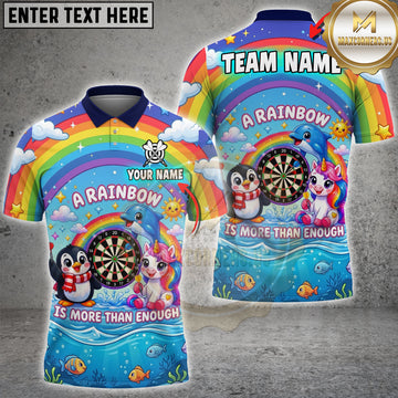 Maxcorners Unicorn Dart Penguin Dolphin Rainbow Design Personalized Name 3D Unisex Shirt