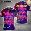 Maxcorners Bowling Strike Out Breast Cancer Neon Style Personalized Name, Team Name Unisex 3D Shirt For Women