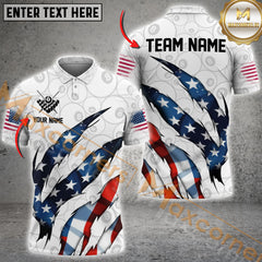 Maxcorners Patriotic Billiard Scratch Jersey Personalized Name, Team Name 3D Shirt