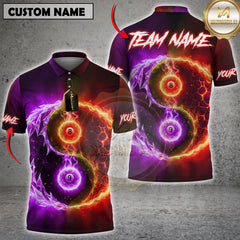 Maxcorners Billiard Fire & Ice Ball 8&9 Multicolor Customized Name, Team Name 3D Shirt