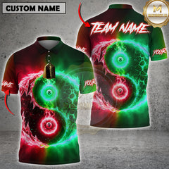 Maxcorners Billiard Fire & Ice Ball 8&9 Multicolor Customized Name, Team Name 3D Shirt