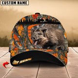 Maxcorners Wilderness Boar Hunting Orange Camo Personalized Name 3D Cap