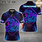 Maxcorners Bowling Pin Pals Neon Style Personalized Name 3D Unisex Shirt
