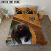 Maxcorners Custom Name Hunting Bear Leather Pattern Bedding Set 3D All Over Printed (2 Colors)