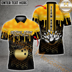 Maxcorners Ball Crown Hexagon Patter Bowling Jersey Multicolor Option Customized Name, Team Name 3D Shirt