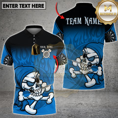 Maxcorners Darts Skull Flame Multicolor Customized Name, Team Name 3D Shirts