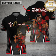 Maxcorners Darts Bull Plaid Multicolor Customized Name, Team Name 3D Shirts