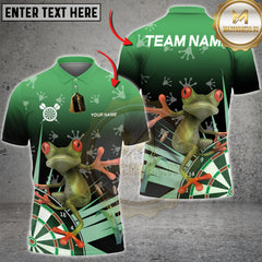 Maxcorners Darts Frog Green Jungle Dartboard Personalized Name 3D Unisex Shirt