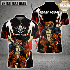Maxcorners Bowling Tiger Power Multicolor Customized Name, Team Name 3D Shirts