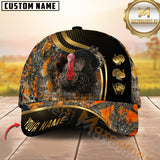 Maxcorners Golden Hunting Orange Camouflage Personalized Name 3D Cap (Multioption)