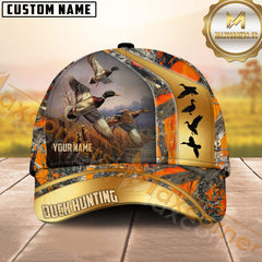 Maxcorners Golden Hunting Orange Camouflage Personalized Name 3D Cap (Multioption)