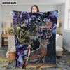 Maxcorners Hunting Deer American Flag Multicolor Personalized Name 3D Blanket