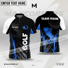 MaxCorners Golf Customized Name Crack Golfer Multicolor Option Custom 3D Polo Shirt