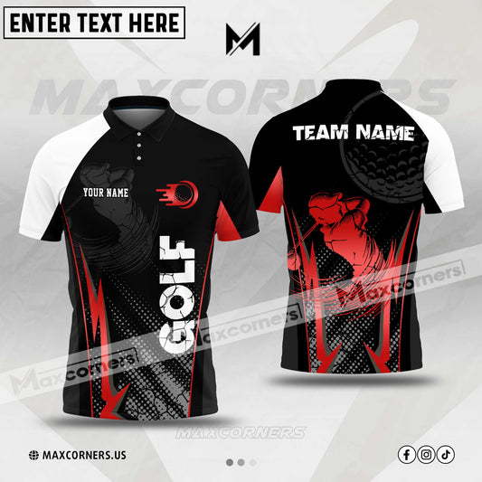 MaxCorners Golf Customized Name Crack Golfer Multicolor Option Custom 3D Polo Shirt
