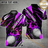 Maxcorners Golf Ball Fire Flame Multicolor Options Personalized Name, Team Name 3D Shirt
