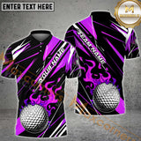 Maxcorners Golf Ball Fire Flame Multicolor Options Personalized Name, Team Name 3D Shirt