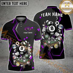 Maxcorners Billiard Funny Vibrant 8-Ball Pool Multicolor Options Personalized Name, Team Name 3D Shirt