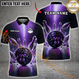 Maxcorners Bowling Futuristic Strike Multicolor Options Personalized Name, Team Name 3D Shirt