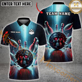 Maxcorners Bowling Futuristic Strike Multicolor Options Personalized Name, Team Name 3D Shirt