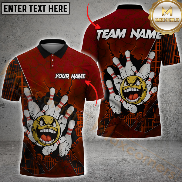 Maxcorners Bowling Funny Multicolor Options Personalized Name, Team Name 3D Shirt