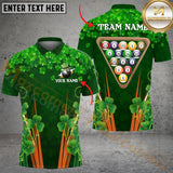 Maxcorners Irish Patrick Day Billiard Jersey Customized Name, Team Name 3D Polo Shirt