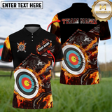 Maxcorners Archery Fire Magma Pattern Personalized Name, Team Name 3D Shirt