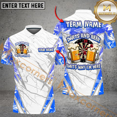Maxcorners Darts And Beer That's Why I'm Here Multicolor Customized Name, Team Name 3D Shirts