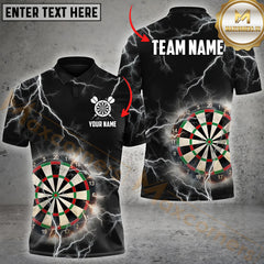 Maxcorners Darts Thunder Lightning Personalized Name, Team Name 3D Unisex Shirt
