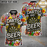 Maxcorners Darts And Beer That's Why I'm Here Personalized Name 3D Unisex Shirt