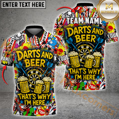 Maxcorners Darts And Beer That's Why I'm Here Personalized Name 3D Unisex Shirt