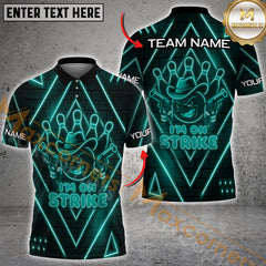 Maxcorners Bowling Neon Cowboy Strike Multicolor Customized Name, Team Name 3D Shirts