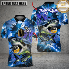 Maxcorners Billiard Lightning Shark Yin-Yang 8 & 9 Ball Multicolor Customized Name, Team Name 3D Shirt
