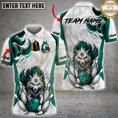 Maxcorners Bowling Wolf Fury Multicolor Customized Name, Team Name 3D Shirts
