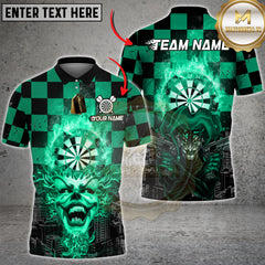 Maxcorners Darts Fire Clown and Jester Multicolor Customized Name Team Name 3D Shirts