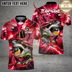Maxcorners Billiard Lightning Shark Yin-Yang 8 & 9 Ball Multicolor Customized Name, Team Name 3D Shirt