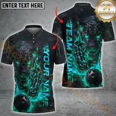 Maxcorners Bowling Panther Flame Multicolor Options Personalized Name, Team Name 3D Shirt
