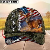 Maxcorners Hagre Zumjyre Deer Hunting American Flag Multicolor Personalized Name 3D Cap