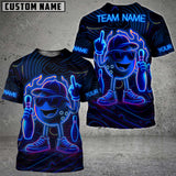 Maxcorners Bowling Neon Flame Multicolor Customized Name, Team Name 3D Shirts