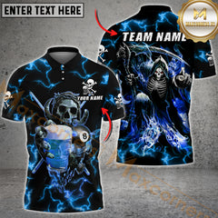 Maxcorners Billiard Skull And Beer Multicolor Customized Name, Team Name 3D Shirt