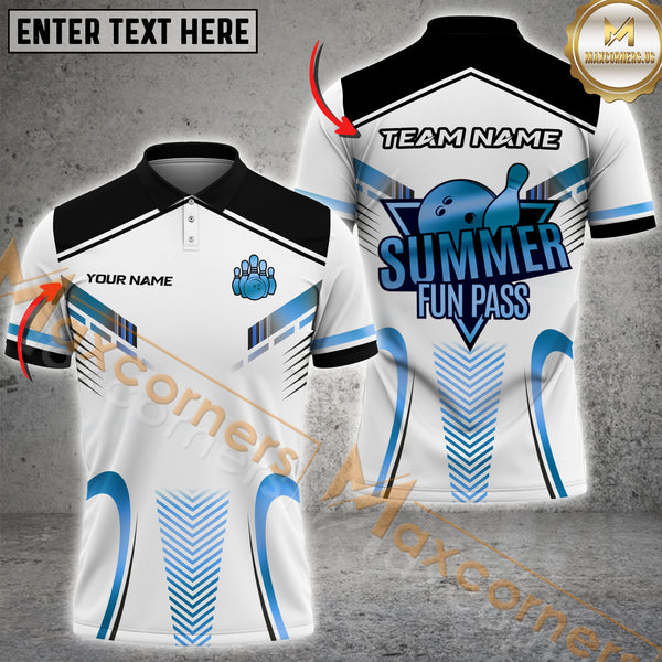 Maxcorners Golden Bowling Fun Pass Bowling Jersey Personalized Name 3D Unisex Shirt