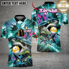 Maxcorners Billiard Lightning Shark 9-Ball Multicolor Customized Name, Team Name 3D Shirt
