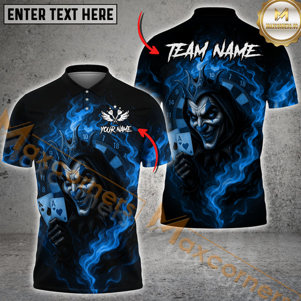 Maxcorners Darts Fiery Joker Card Multicolor Customized Name, Team Name 3D Shirt