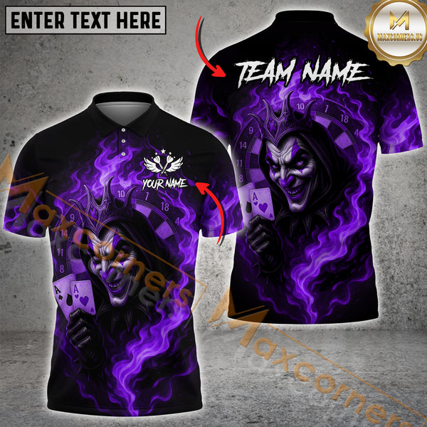Maxcorners Darts Fiery Joker Card Multicolor Customized Name, Team Name 3D Shirt