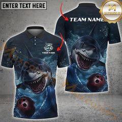 Maxcorners Bowling Shark Multicolor Options Personalized Name, Team Name 3D Shirt