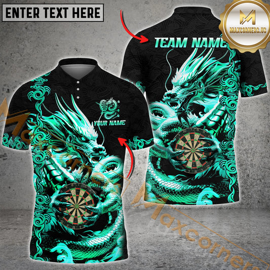Maxcorners Darts Dragon Golden Attire Multicolor Options Personalized Name, Team Name 3D Shirt For Women